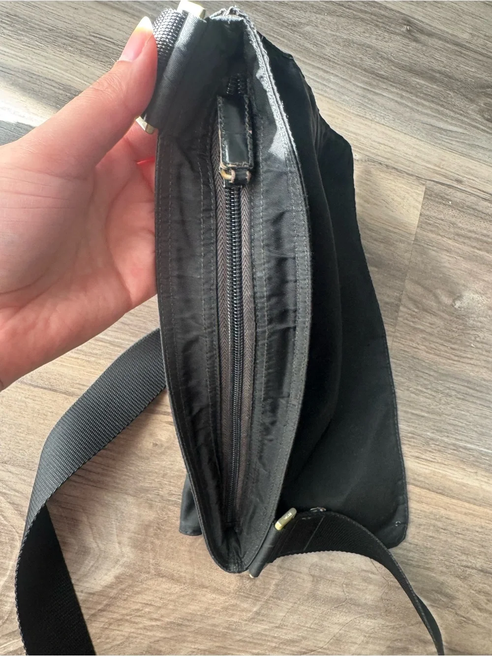 Prada Black Nylon Messenger Crossbody Bag